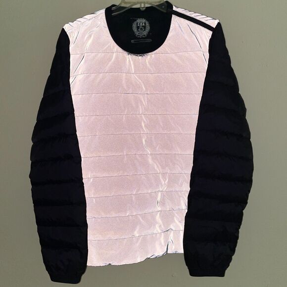 Kith x Isaora COA Down Crewneck Sweater Men L Gray Black Insulated Made in Italy - Picture 2 of 13